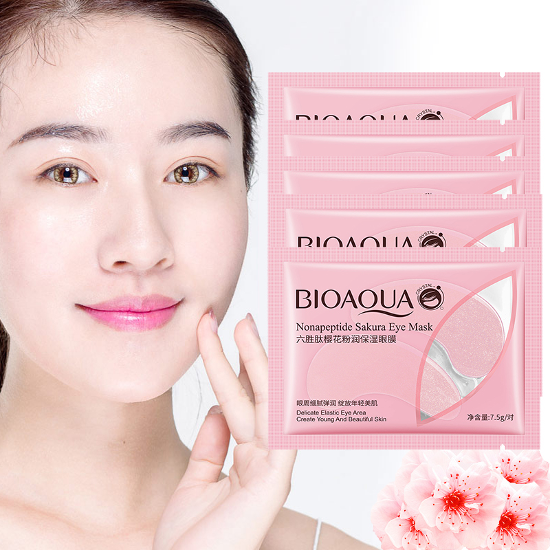 Sheet Mask Collagen - 10Pcs=5Pairs Nonapeptide Sakura Eye Mask Collagen