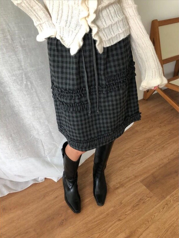 Retro College Girl Half Skirt  - Korean Girl Lifestyle recension och pris